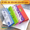 BỘ THÌA- DĨA- ĐŨA INOX KÈM HỘP ĐỰNG SANG TRỌNG