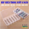 SET 2 HỘP NHỰA TRONG SUỐT 6 NGĂN ĐỰNG LINH KIỆN- PHỤ KIỆN- ĐỒ DÙNG TRANG ĐIỂM