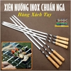 SET 6 QUE XIÊN NƯỚNG ШАШЛЫК INOX SỊN SÒ CHUẨN NGA HÀNG XÁCH TAY