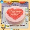Bánh kem sinh nhật đơn giản A33 nền màu hồng vẽ trái tim màu đỏ ở giữa ngọt ngào ấn tượng