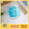 Bánh kem sinh nhật đơn giản A62 3 vệt màu loang xanh thiên thanh hút mắt