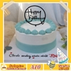 Bánh kem sinh nhật đơn giản A70 chấm kem quanh viền cùng khung HPBD nổi bật