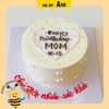 Bánh kem sinh nhật đơn giản A40 màu vàng nhạt kem ở giữa có trái tim màu trắng ấn tượng