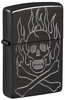 Hộp Quẹt Zippo 46930 Flaming Skull Design Armor High Polish Black