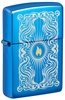 Hộp Quẹt Zippo 46424 Fancy Flame Design High Polish Blue