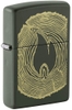 Hộp Quẹt Zippo 48959 Wood Ring Design Laser Engrave Green Matte