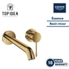 Vòi Lavabo âm tường màu vàng bóng nhập Đức Grohe Essence - Cool Sunrise | 19967GL1+23571000
