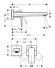 Vòi lavabo âm tường Hansgrohe | 32526670+13622180