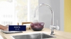 Vòi rửa bát, dây rút, 2 chế độ nước nhập Nhật Grohe | JP351500 (3028000J)