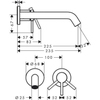 Vòi lavabo âm tường màu đen nhập khẩu Đức  Hansgrohe Tecturis | 73351670+13622180
