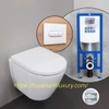 Bồn cầu két treo nắp rơi êm nhập khẩu Đức Duravit D-Neo | 45880900A1+90743 Neeos