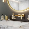 Vòi Lavabo âm tường màu vàng bóng nhập khẩu Đức Hansgrohe Metropol 32526990+13622180
