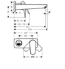 Vòi Lavabo âm tường màu vàng bóng nhập Đức Hansgrohe Talis E | 71734990+13622180