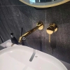 Vòi Lavabo âm tường màu vàng bóng nhập Đức Grohe Essence - Cool Sunrise | 19967GL1+23571000