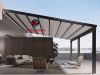 Mái che chống nắng xếp ly Pergola PVC tự động đẳng cấp Châu Âu
