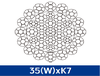 Cáp thép chống xoắn 35(W) x K7