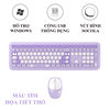 Bộ bàn phím và chuột MOFII 666PRO kết nối không dây bằng chip USB 2.4G với thiết kế họa tiết thỏ dễ thương và màu sắc nữ tính dành cho các bạn nữ