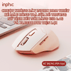 Chuột không dây INPHIC DR08 thiết kế màu hồng trà sữa dễ thương nữ tính kết nối bằng BLUETOOTH và USB 2.4G