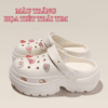 Dép sục nữ G00045 chất liệu nhựa EVA dẻo dai đàn hồi đế cao 5cm với nhiều charm dễ thương nữ tính