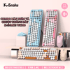 Combo bàn phím và chuột không dây K-SNAKE WK300 thiết kế nút tròn kết nối USB 2.4G và Bluetooth với nhiều màu sắc phối màu hiện đại thời trang