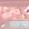 Bộ bàn phím và chuột không dây HELLO BEAR kết nối chip USB 2.4G thiết kế họa tiết gấu dễ thương và màu sắc nữ tính