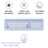 Bộ bàn phím và chuột MOFII 666PRO kết nối không dây bằng chip USB 2.4G với thiết kế họa tiết thỏ dễ thương và màu sắc nữ tính dành cho các bạn nữ