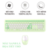 Bộ bàn phím và chuột MOFII 666PRO kết nối không dây bằng chip USB 2.4G với thiết kế họa tiết thỏ dễ thương và màu sắc nữ tính dành cho các bạn nữ