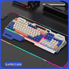 Bàn phím giả cơ chuyên game XUNFOX K90 có đèn led 7 màu chớp nháy cực đẹp kèm theo khay đựng điện thoại tiện lợi