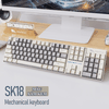 Bàn phím cơ có dây SMAILWOLF SK18 sử dụng Blue Switch với thiết kế phím fullsize 104 phím phối màu hiện đại kèm theo đèn led 7 màu cực đẹp