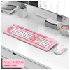 Bộ bàn phím và chuột K-SNAKE KM200 kết nối bằng dây cổng USB thiết kế nút tròn fullsize 104 phím đa dạng màu sắc