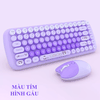 Bàn phím và chuột không dây CANDY GẤU kết nối KHÔNG DÂY họa tiết gấu dễ thương đa dạng màu sắc