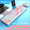 Bộ bàn phím chuột không dây Yindiao KM01 kết nối bằng chip USB 2.4G chuyên game có đèn led cực đẹp