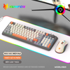 Combo phím chuột có dây XUNFOX K820 thiết kế 94 phím có nút vặn âm lượng tiện lợi kèm theo đèn led 7 màu cực đẹp