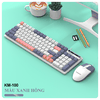 Bộ bàn phím và chuột K-SNAKE KM100 kết nối bằng dây cổng USB thiết kế bố cục 101 nút giả cơ phối màu hiện đại