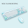 Bộ bàn phím và chuột không dây HELLO BEAR kết nối chip USB 2.4G thiết kế họa tiết gấu dễ thương và màu sắc nữ tính
