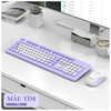 Bộ bàn phím và chuột K-SNAKE KM200 kết nối bằng dây cổng USB thiết kế nút tròn fullsize 104 phím đa dạng màu sắc