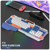 Bàn phím giả cơ chuyên game K-SNAKE K16 đèn led 7 màu chớp nháy kèm khay đựng điện thoại