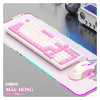 Bộ bàn phím và chuột có dây K-SNAKE KM800 chuyên game thiết kế phím mini size với bản phối màu sắc mới lạ kèm theo đèn led 7 màu dành cho game thủ