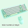Bàn phím và chuột không dây CANDY PRO kết nối Bluetooth và USB 2.4G thiết kế 100 phím nút tròn màu sắc nữ tính dễ thương