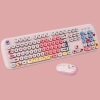 Bộ bàn phím và chuột không dây MOFII Disney Princess màu hồng kết nối bằng chip USB 2.4GHz