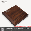 Gạt Tàn Xì Gà Lubinski LB-3029A 4 Rãnh Cao Cấp – Gỗ Cứng Bolo & Hợp Kim Kẽm Sang Trọng.