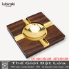 Gạt Tàn Xì Gà Lubinski LB-3029A 4 Rãnh Cao Cấp – Gỗ Cứng Bolo & Hợp Kim Kẽm Sang Trọng.