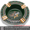 Gạt Tàn Cigar 4 Điếu Cao Cấp AS-24B2 – Gốm Sứ Hình Tứ Mã, Thiết Kế Sang Trọng, Kèm Hộp Quà