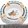 Gạt Tàn Cigar 4 Điếu Cao Cấp AS-24B2 – Gốm Sứ Hình Tứ Mã, Thiết Kế Sang Trọng, Kèm Hộp Quà