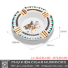 Gạt Tàn Cigar 4 Điếu Cao Cấp AS-24B2 – Gốm Sứ Hình Tứ Mã, Thiết Kế Sang Trọng, Kèm Hộp Quà