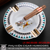 Gạt Tàn Cigar 4 Điếu Cao Cấp AS-24B2 – Gốm Sứ Hình Tứ Mã, Thiết Kế Sang Trọng, Kèm Hộp Quà