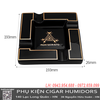 Gạt Tàn Cigar 4 Điếu Cao Cấp AS-4 – Gốm Sứ Hình Tứ Mã, Thiết Kế Sang Trọng, Có Hộp Quà