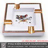Gạt Tàn Cigar 4 Điếu Cao Cấp AS-4 – Gốm Sứ Hình Tứ Mã, Thiết Kế Sang Trọng, Có Hộp Quà
