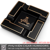 Gạt Tàn Cigar 4 Điếu Cao Cấp AS-4 – Gốm Sứ Hình Tứ Mã, Thiết Kế Sang Trọng, Có Hộp Quà