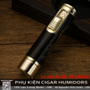 Bật lửa khò 1 tia Honest BCZ852-1 – Có đục cigar, kim thông, gác điếu – Chống gió, kim loại cao cấp